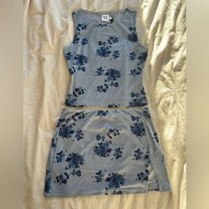 Princess Polly Blue Floral Skirt Set